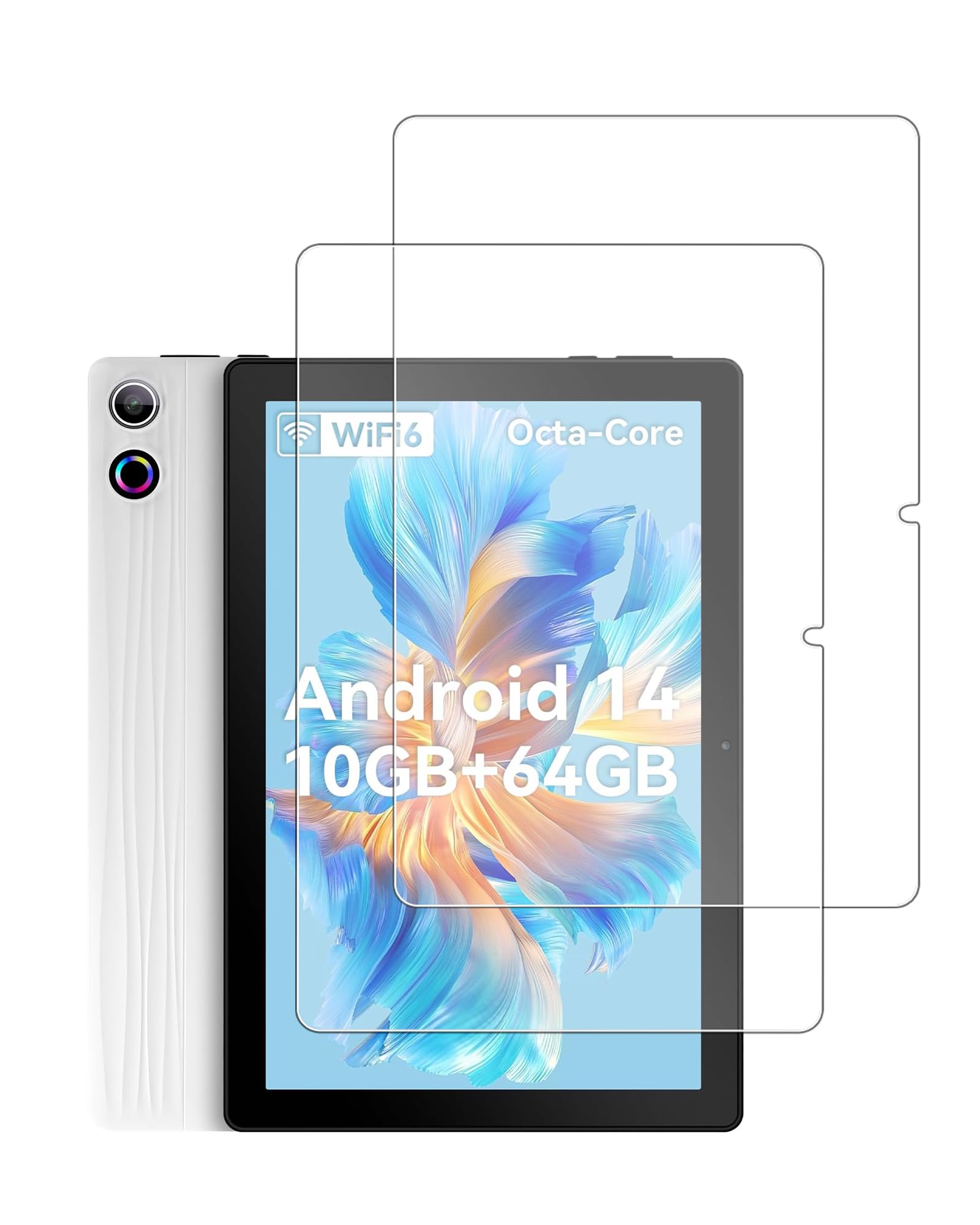 Photo 1 of (2 Pack) Screen Protector for ZOFYWNAS A10 Android 14 Octa-Core Tablet 10 inch 2024,WUNIAK Tempered Glass Film Anti-Scratch High Touch Sensitivity.