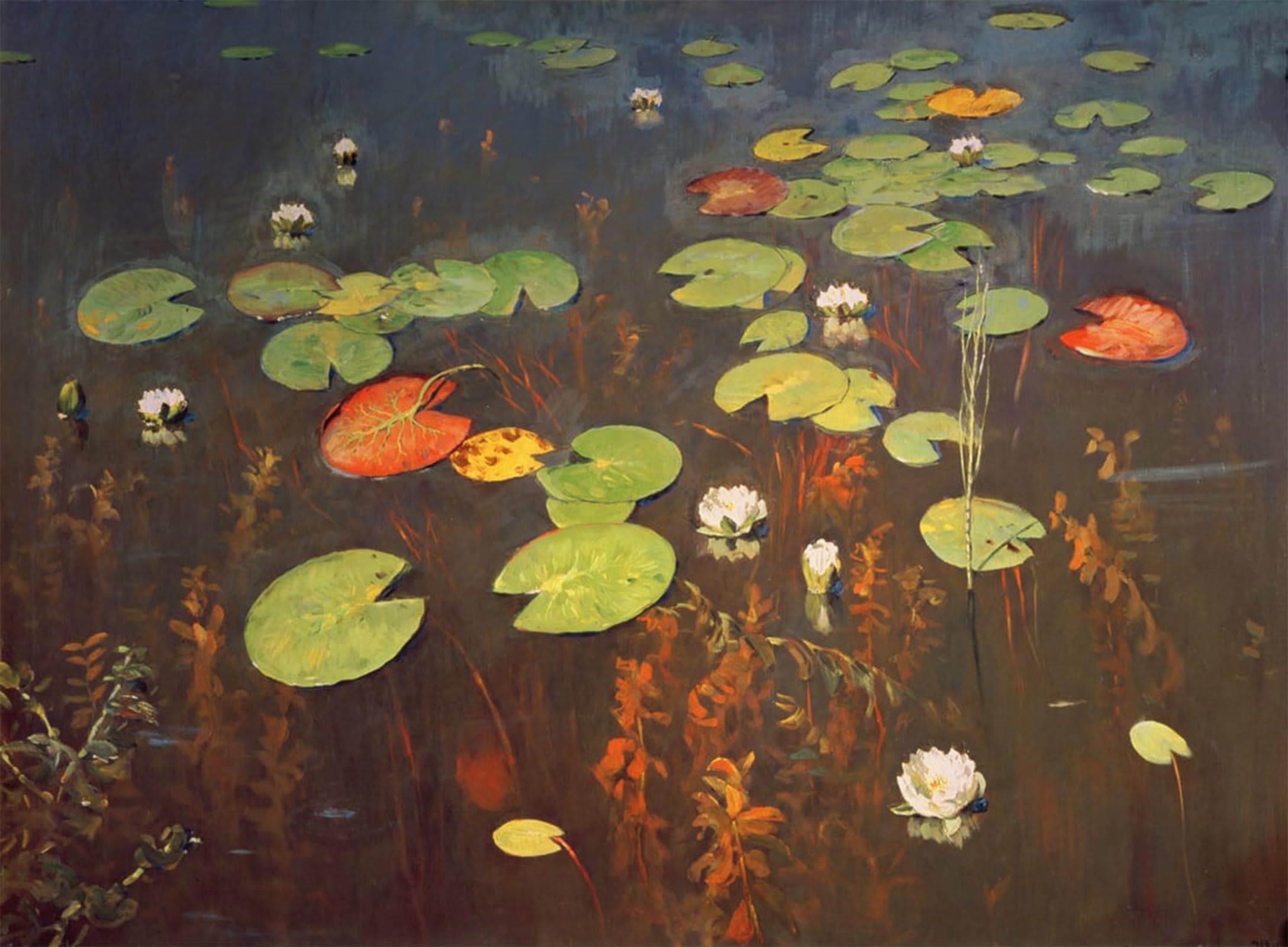 ARTXLXXBN Famous Painting Canvas Artwork Graffiti Print Water Lilies by Isaak Ilyich Levitan Portrait Canvas Image for Home Decor 60x90cm