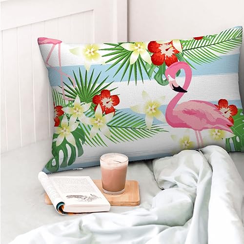 Miniatura 5 de 2 fundas de almohada, diseño de flamenco tropical de doble cara, fundas de cojín impresas de doble cara, funda de almohada decorativa de 12 x 20