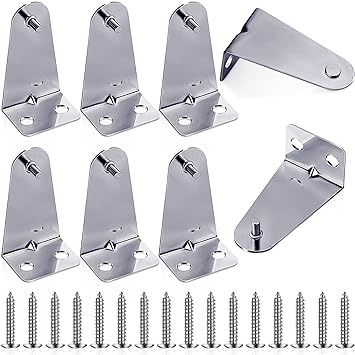 Set of 8 Metal Hold Down Brackets Silver Blinds Brackets Blind Holder Replacements Horizontal Blind Brackets with Screws for Horizontal Blinds Shades Window Doors Home Accessories