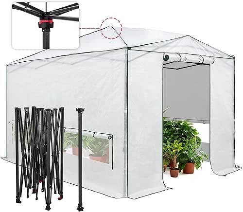 EAGLE PEAK Instant Pop-up Greenhouse, Indoor Outdoor Plant Gardening Green