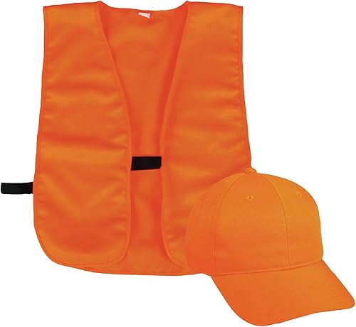 Outdoor Cap chaleco y gorra color naranja brillante