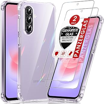 LeYi Case for Samsung Galaxy A37-5G: Samsung A37 5G Case Transparent Mobile Phone Case with 2 Pieces Protective Film, Soft TP