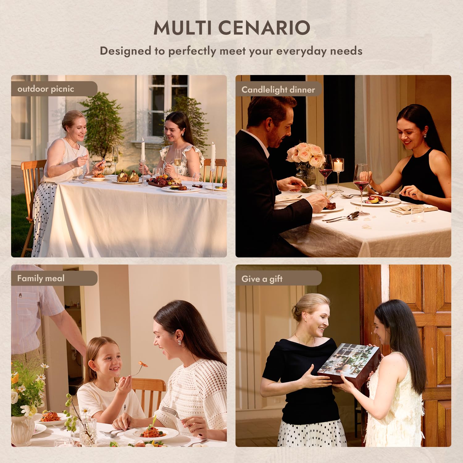 HIKAA Besteck Set 6 Personen, Luxuriöses 30-Teiliges Essbesteckset, Edelstahl Besteck 18/10 mit Diamantschliffmuster für Haushalt, Hochzeit, Party, Cutlery Set Hochglanzpoliert und Spülmaschinenfest