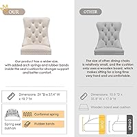 Vista 7 de Kiztir Velvet Dining Chairs Set of 4, Upholstered Dining Room Chairs with Ring Pull Trim and Button Back, Luxury Tufted Dining Chair for Living Beige