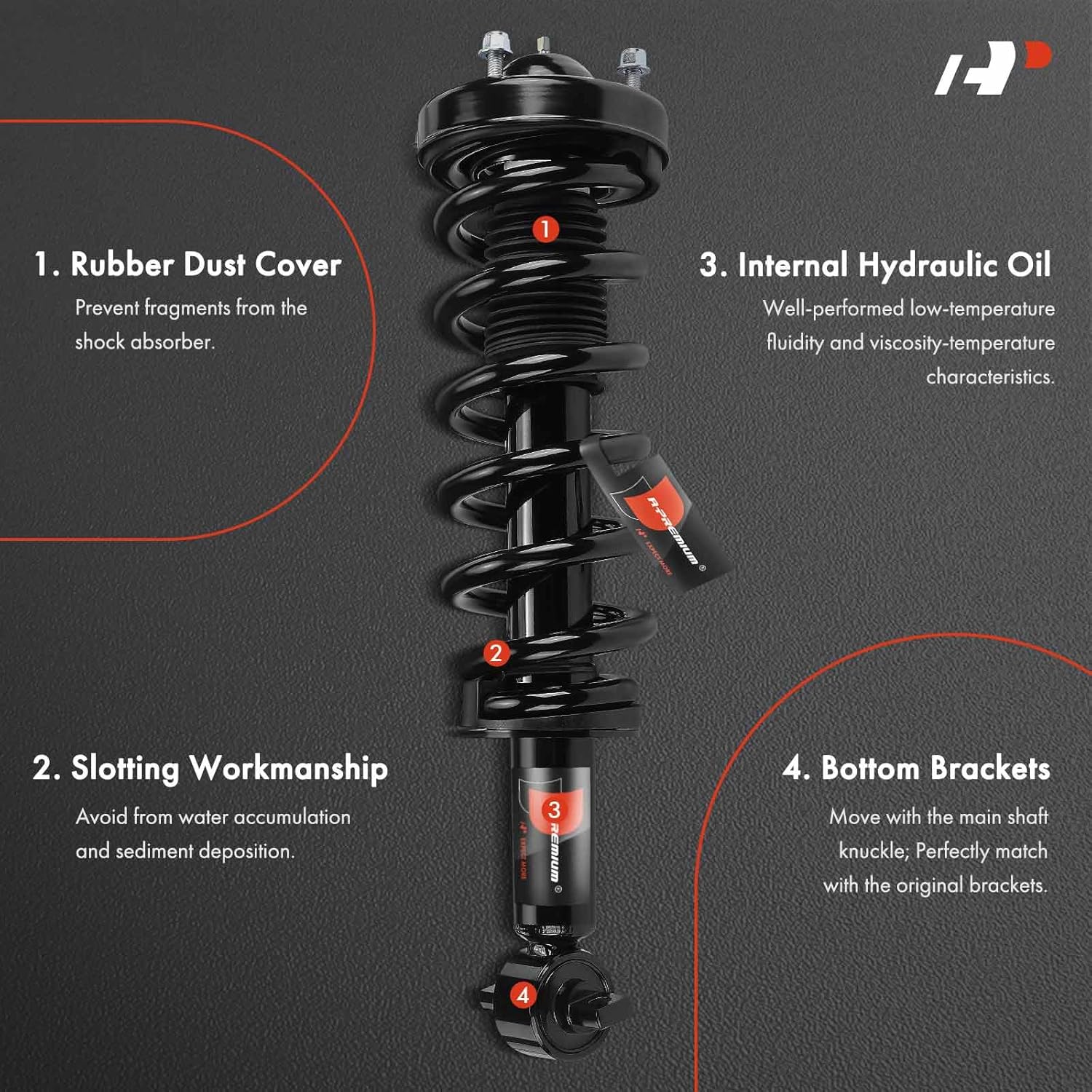 A-Premium Front Complete Strut and Coil Spring Assembly Compatible with Ford Expedition & Lincoln Navigator, 2014 2015 2016 2017, 4WD, 2-PC Set