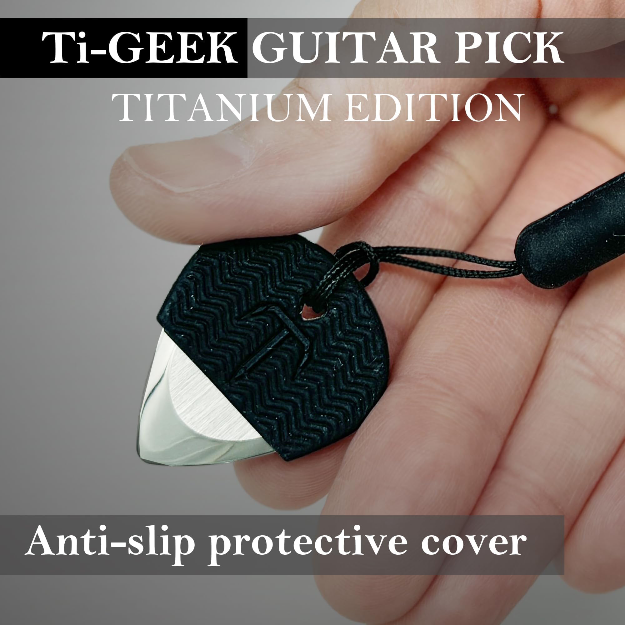 Ti-Geek - Púa de guitarra de titanio de alta calidad de 2,8 mm de grosor, plata metálica para Metallica, bajo, guitarra eléctrica, agarre antideslizante, muñequera, durabilidad de por vida, perfecta