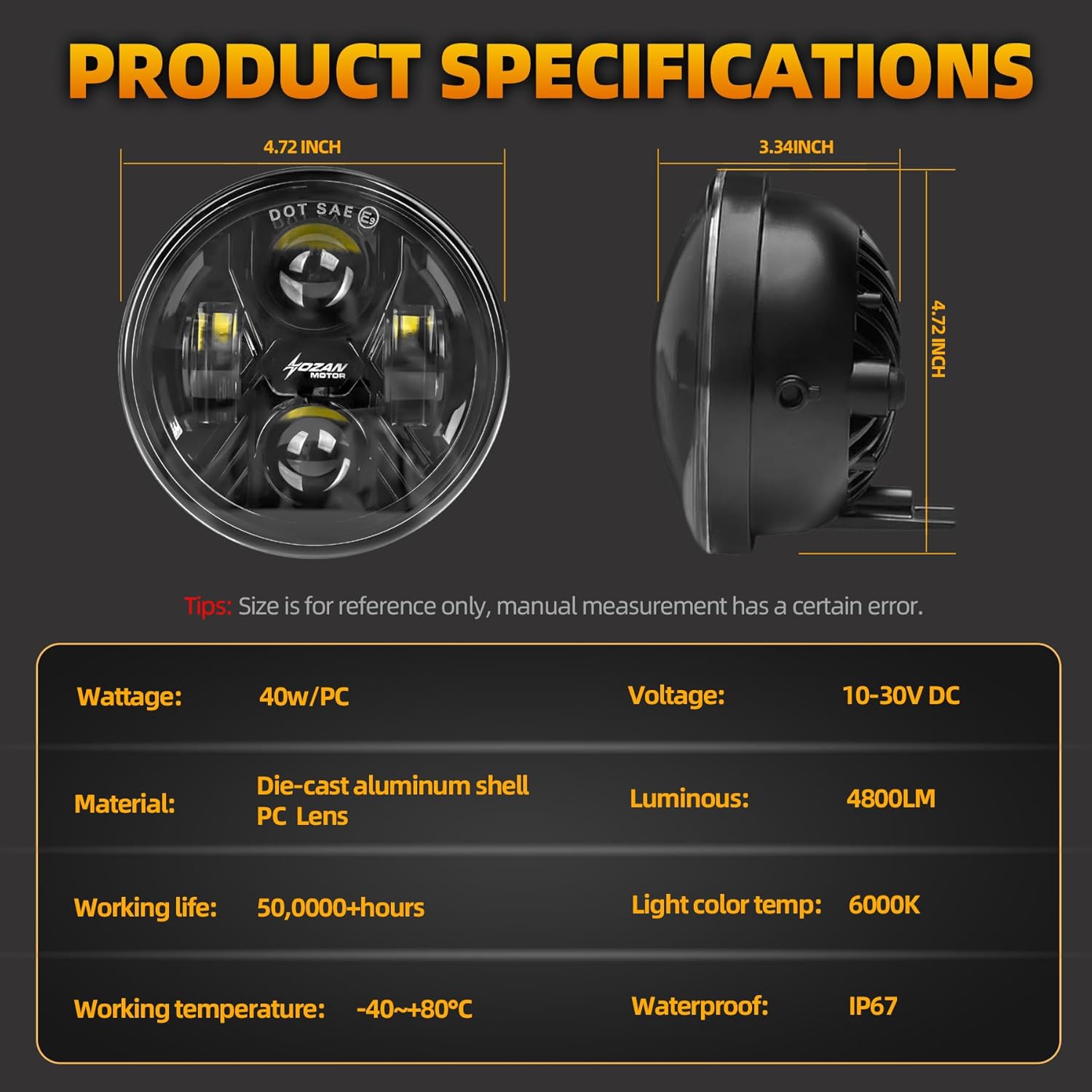 Upgrade LED Fog Lights for 2005-2011 Toyota Tacoma, 2004-2006 Solara, 2008-2015 Sequoia, 2007-2013 Tundra Accessories, Front Bumper Driving Fog lamp Plug and Play DOT Approved Fog Light Assembly