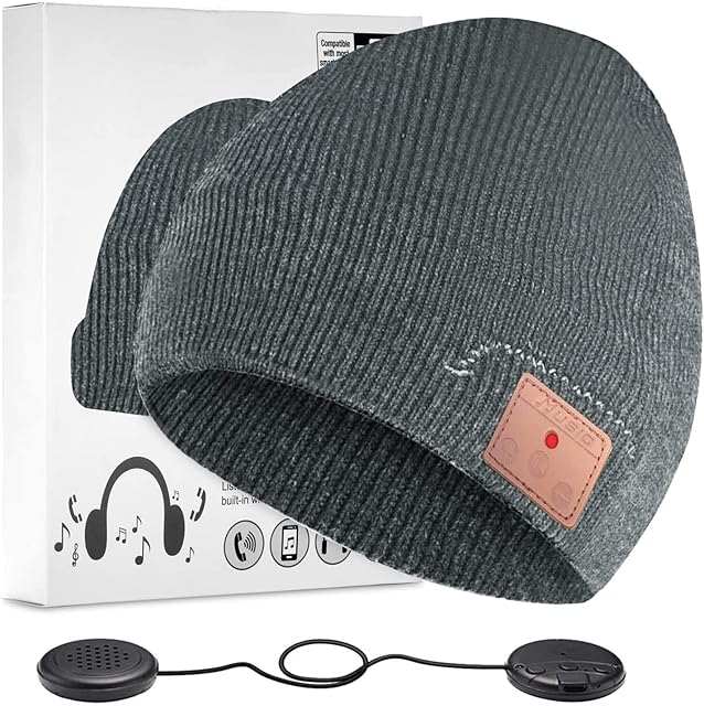 ZRUHIG Bluetooth Beanie Hat, Bluetooth V5.0 Winter Music Hat Knit Running Cap Men with Stereo Speakers 2023 Upgraded Wireless Hats Unique Gift for Women/Men