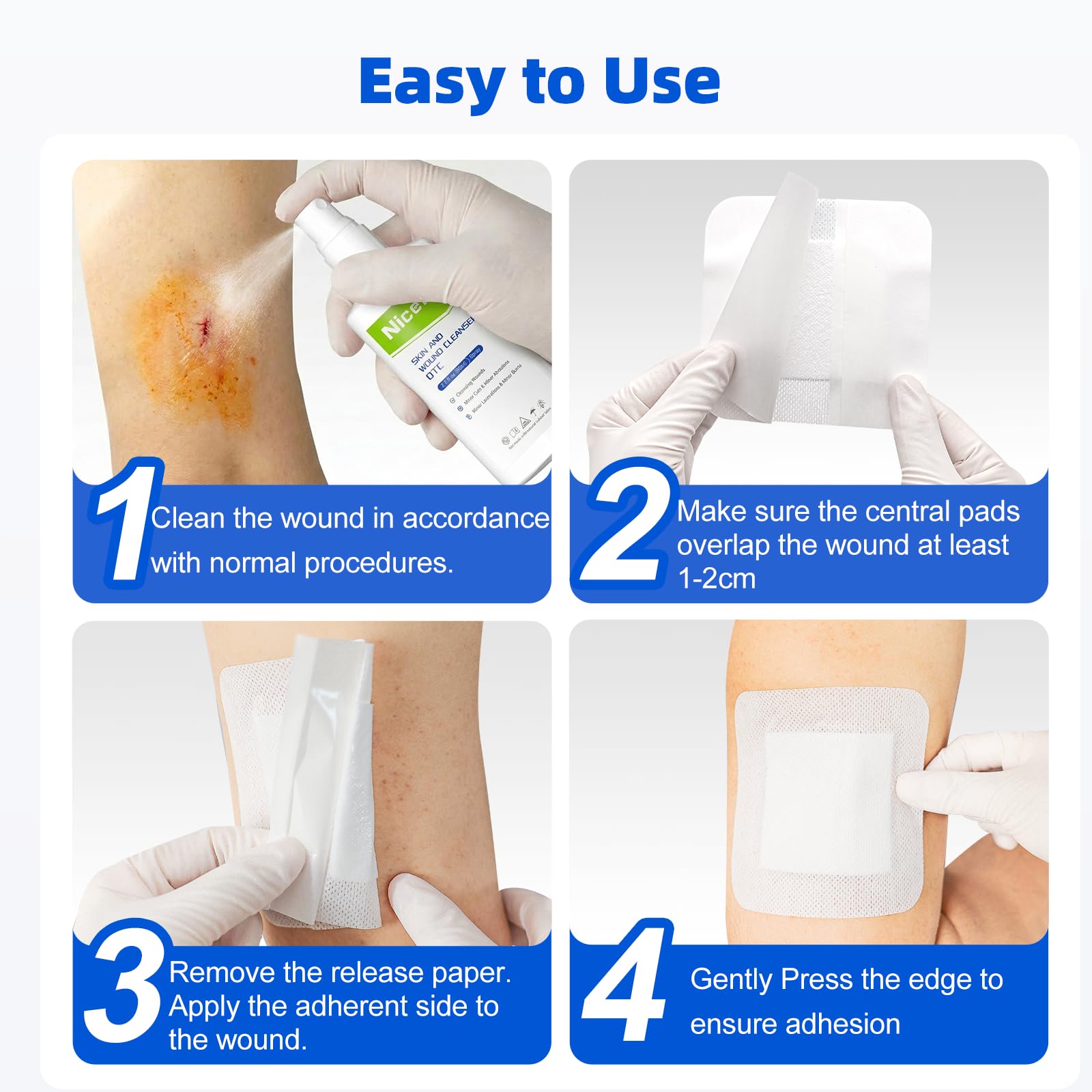 Niceful Adhesive Gauze Bandages 2"x3", 50Pcs — Amazon image 9