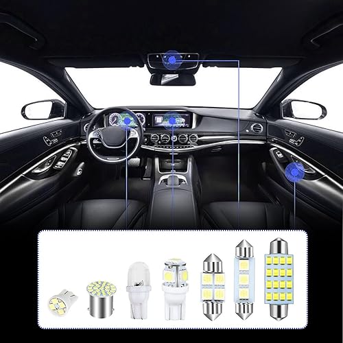 Miniatura 5 de Hawyet Juego de 28 luces LED para placa de matrícula, luz interior T1031MM36MM41MM1157, luz indicadora de ancho, luz de lectura de doble punta,