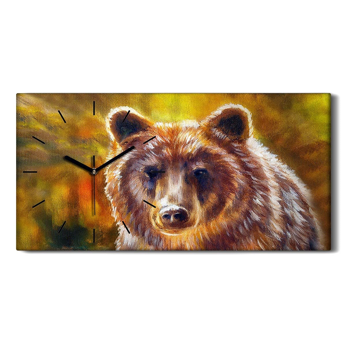 Horloge Silencieuse Sans Tic-Tac Ours Pétrolier 60x30cm pour un Salon ou Chambre Apaisé