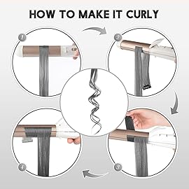 Olldag 12 PCS Grey Hair Extensions Clip in, 22 Inch Colored Hair Extensions Party Highlights Long Straight Synthetic Hairpieces for Women Kids Girls Cosplay