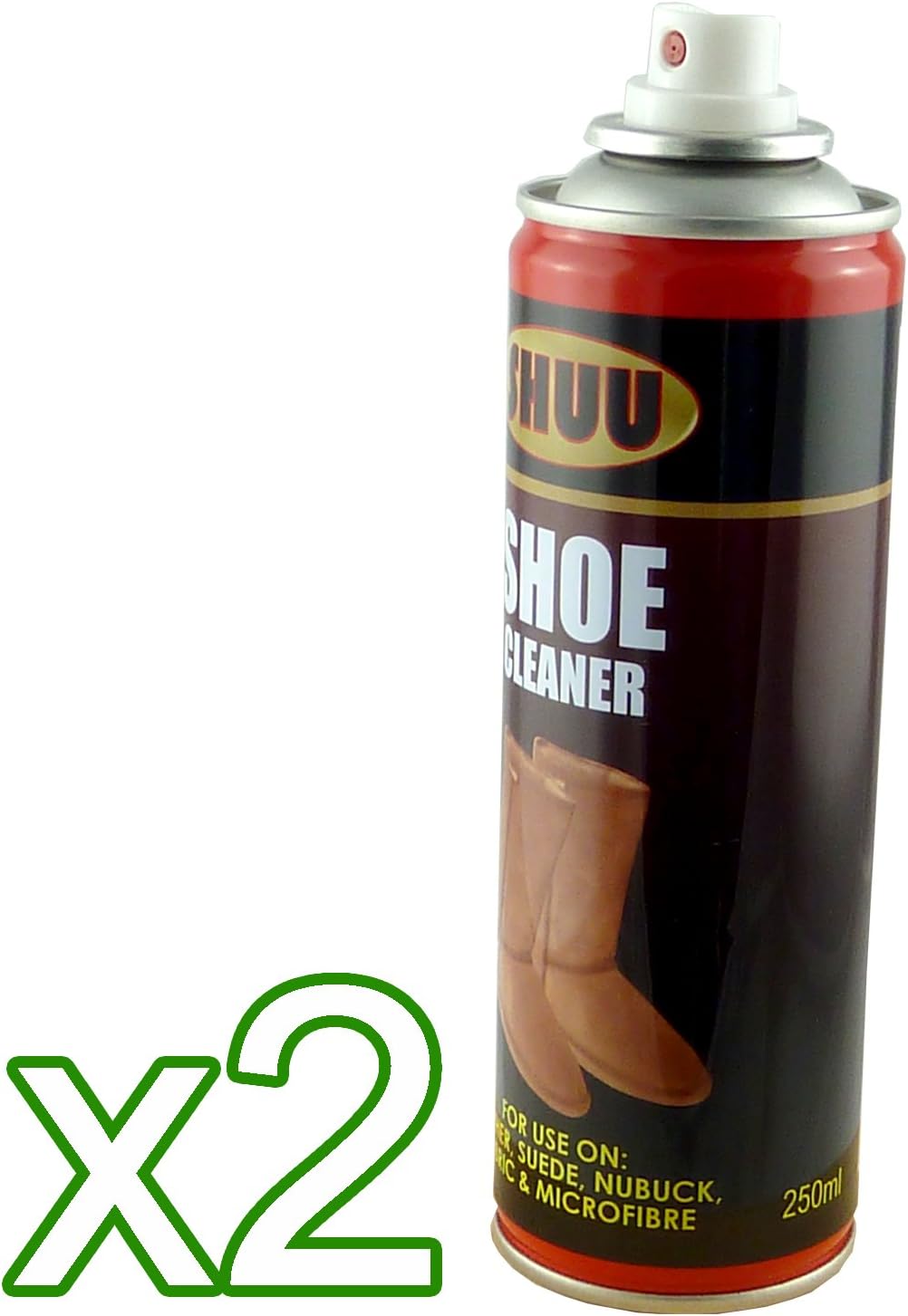 250ml Shoe Cleaner - for Leather, Suede, Nubuck, Fabric and Microfibre (Pack of 2)