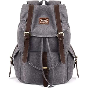 Mochila De Cuero Hombre Mochila Vintage De Lona Y Cuero