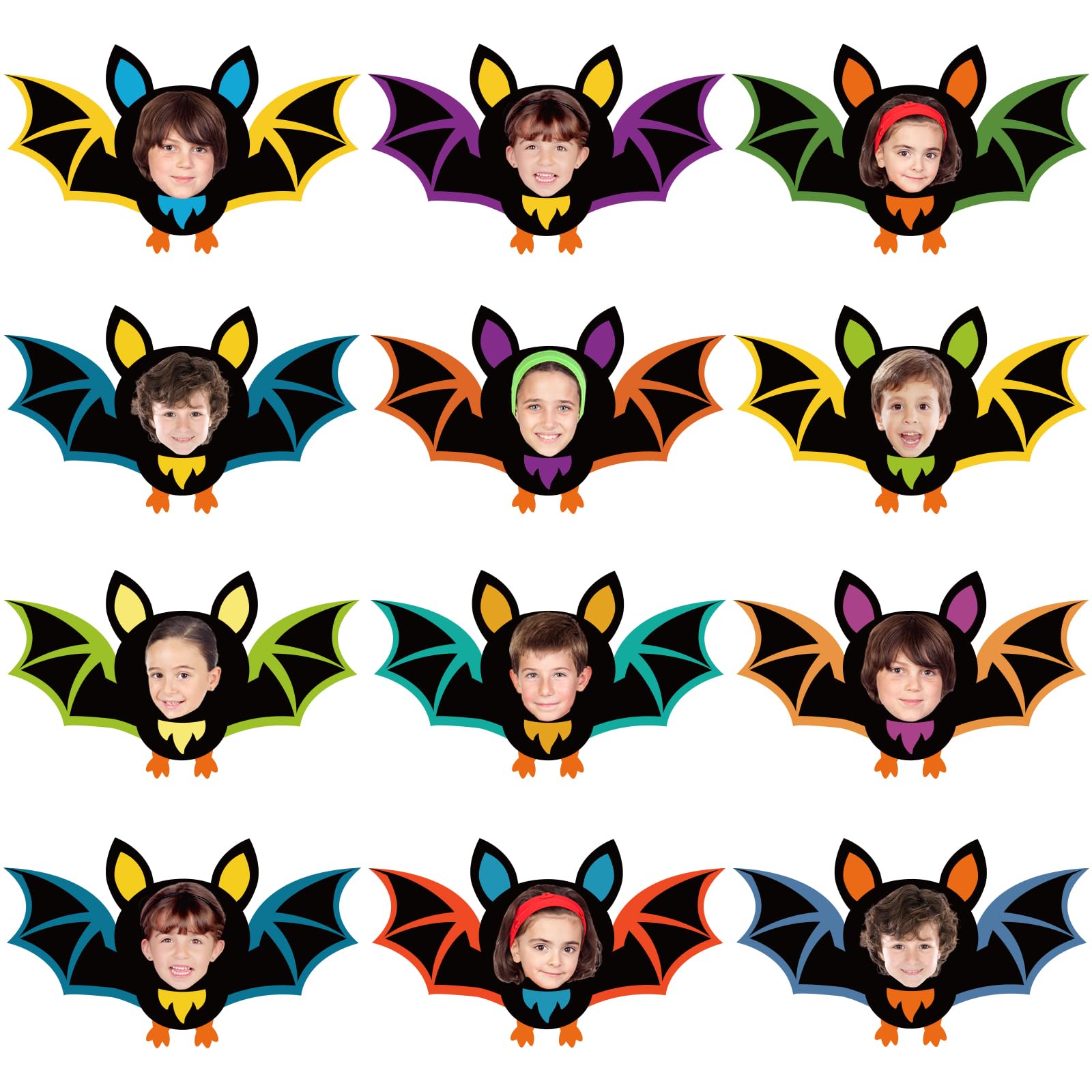 Kosiz 60 Pcs Scary Bat Cutouts Halloween Bat Decorations for Classroom