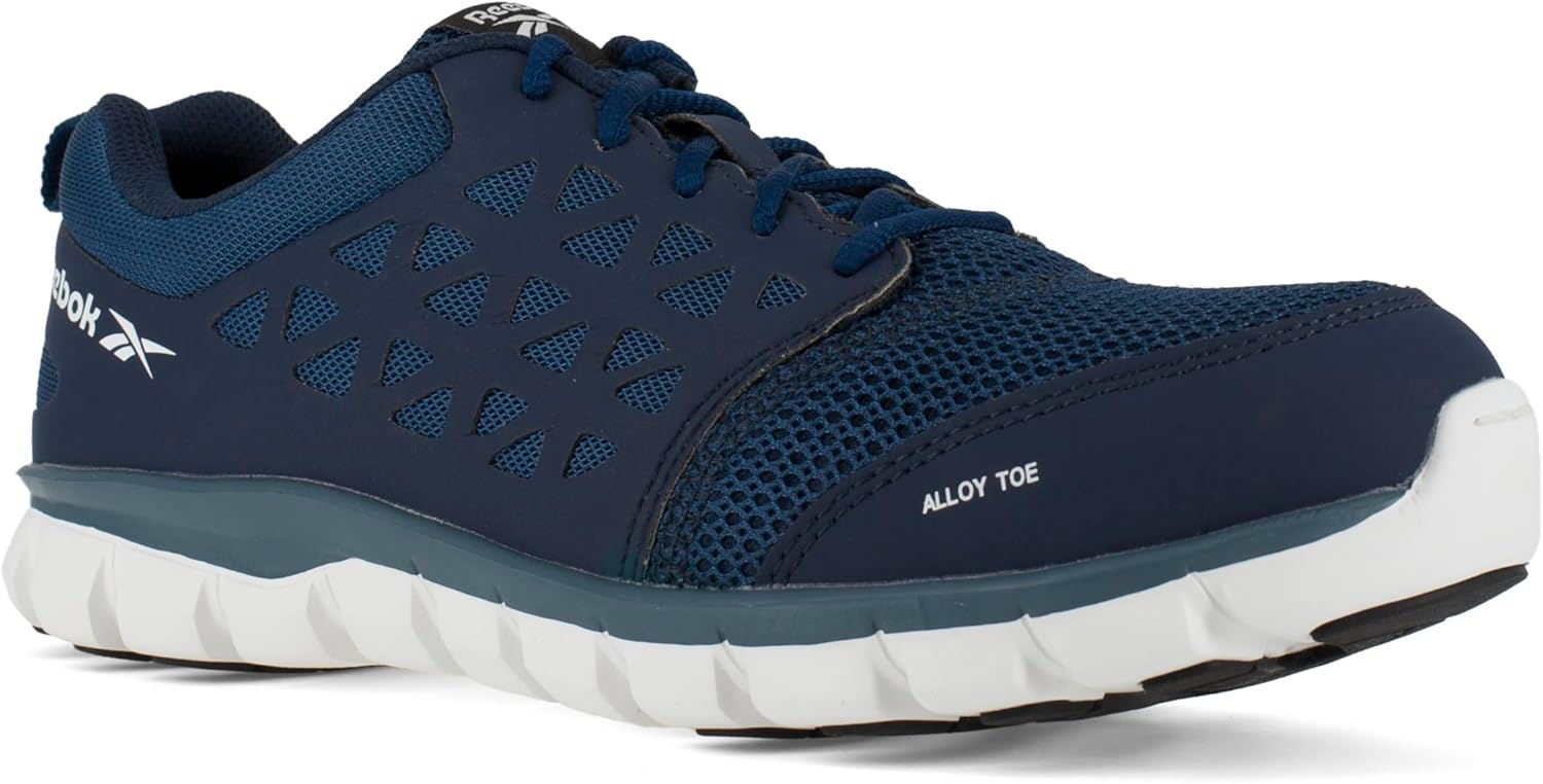 Reebok Work Mens Sublite Cushion Electrical Alloy Toe Work Safety Shoes Casual - Black