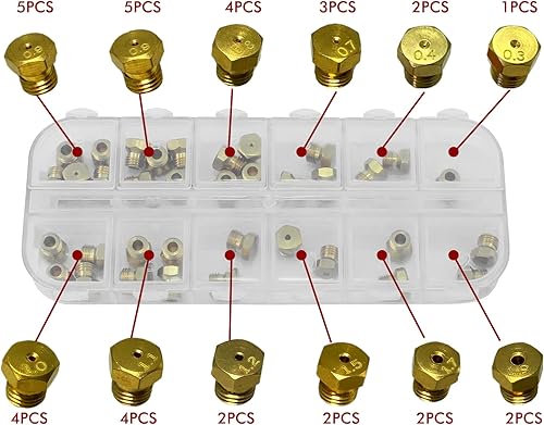 Miniatura 2 de MCAMPAS Kit de conversión de gas LP de 36 piezas para estufaestufaestufa  Boquillas de orificio de latón de propano y gas natural (0.012 in-0.075