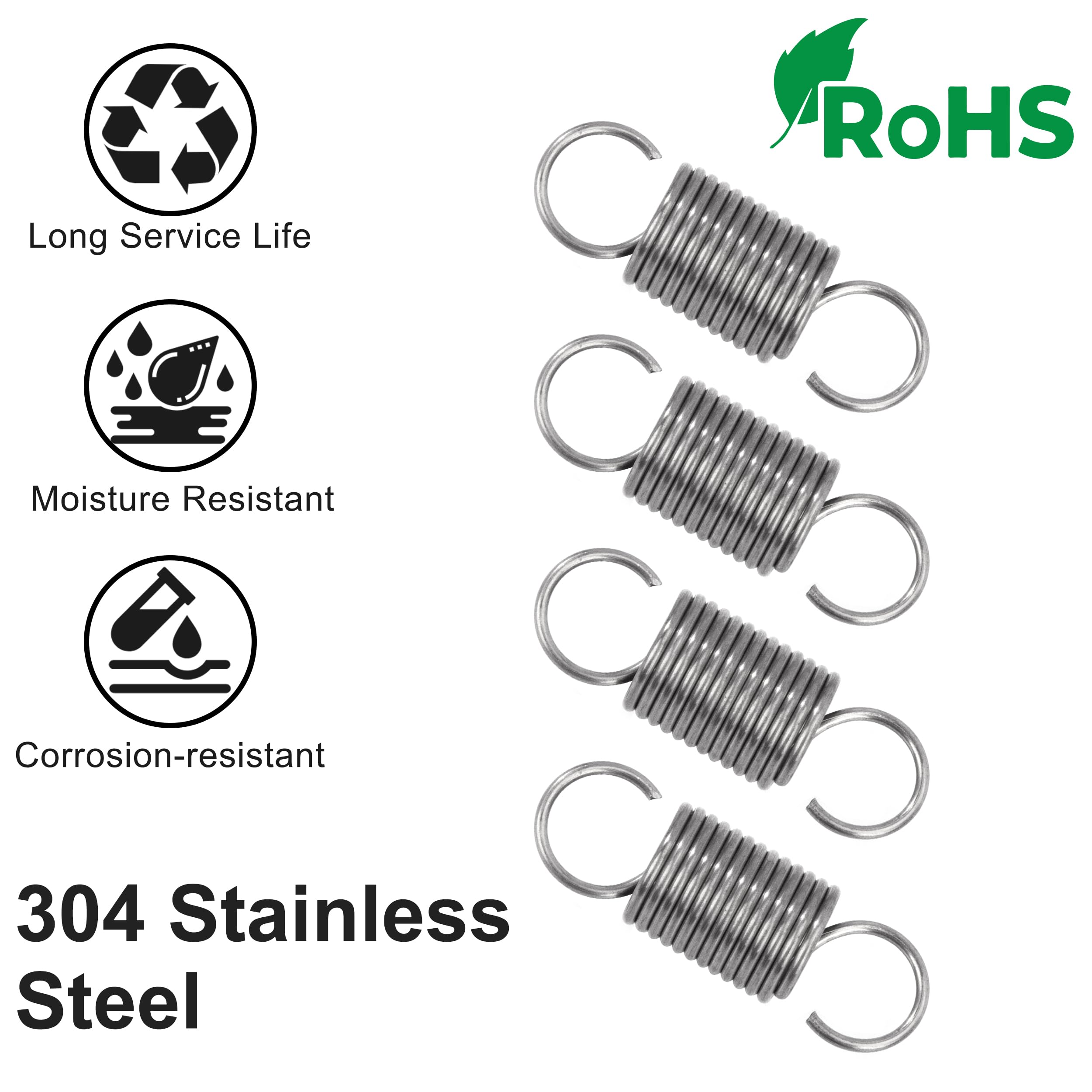 Ressorts De Compression En Acier Inoxydable 304 - 0.6 Mm X 12 Mm X 70 Mm, Lot De 10 Pièces - 7