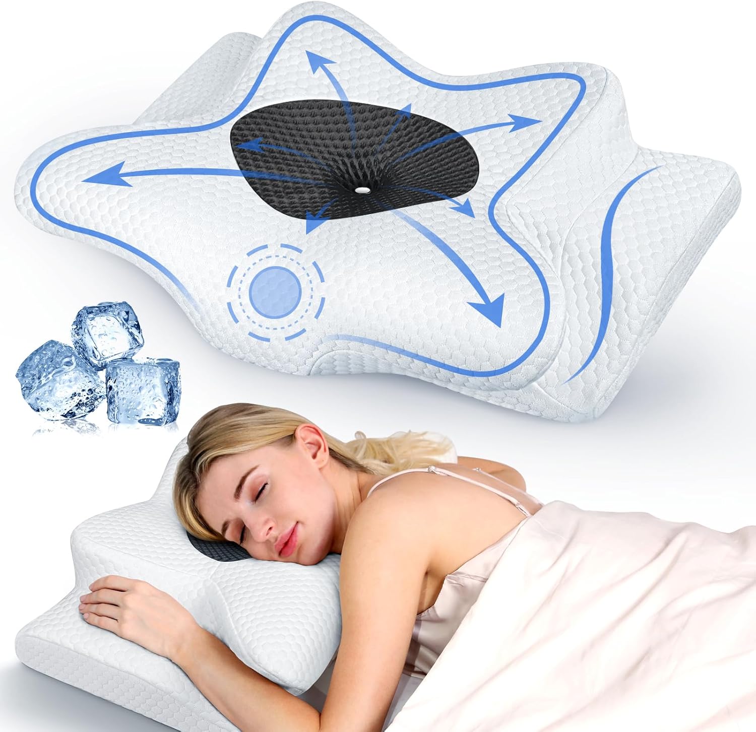 Emircey Painless Sleeping Cervical Neck Pillow for Pain