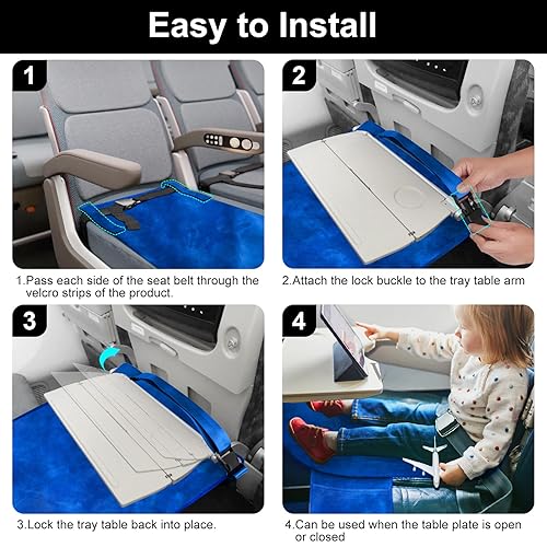 Miniatura 19 de Cama de avión para niños pequeños, extensor de asiento de avión para niños, cama de viaje, artículos esenciales de viaje en avión, imprescindible