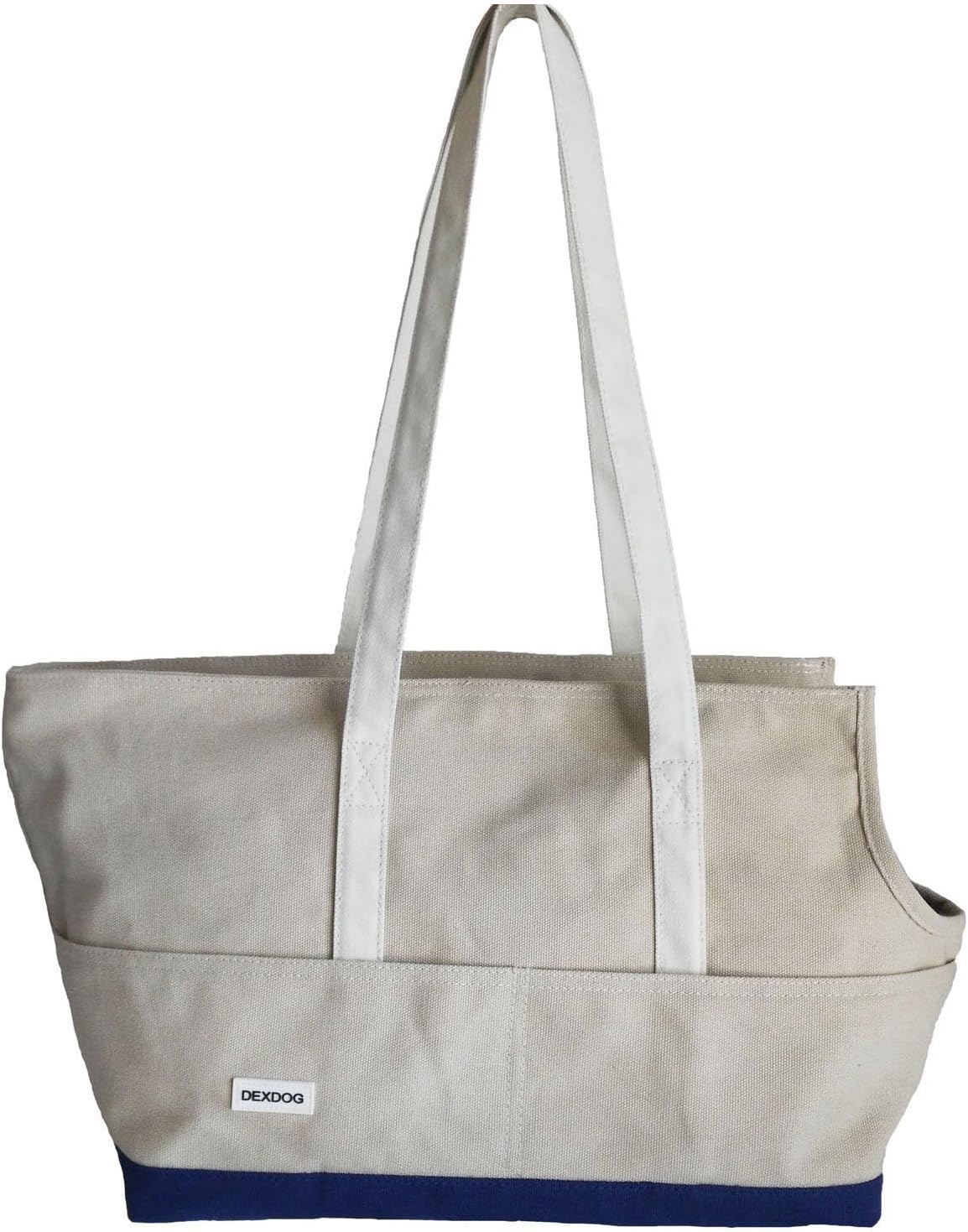 Dog Tote Carrier Bag | Portable Travel Fashion Handbag to Go Shopping, Hiking, Walking with Puppy Doggy (Standard, Blue)