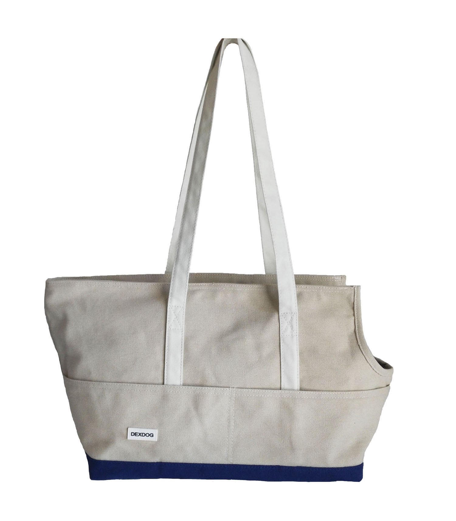 Dog Tote Carrier Bag | Portable Travel Fashion Handbag to Go Shopping, Hiking, Walking with Puppy Doggy (Standard, Blue)