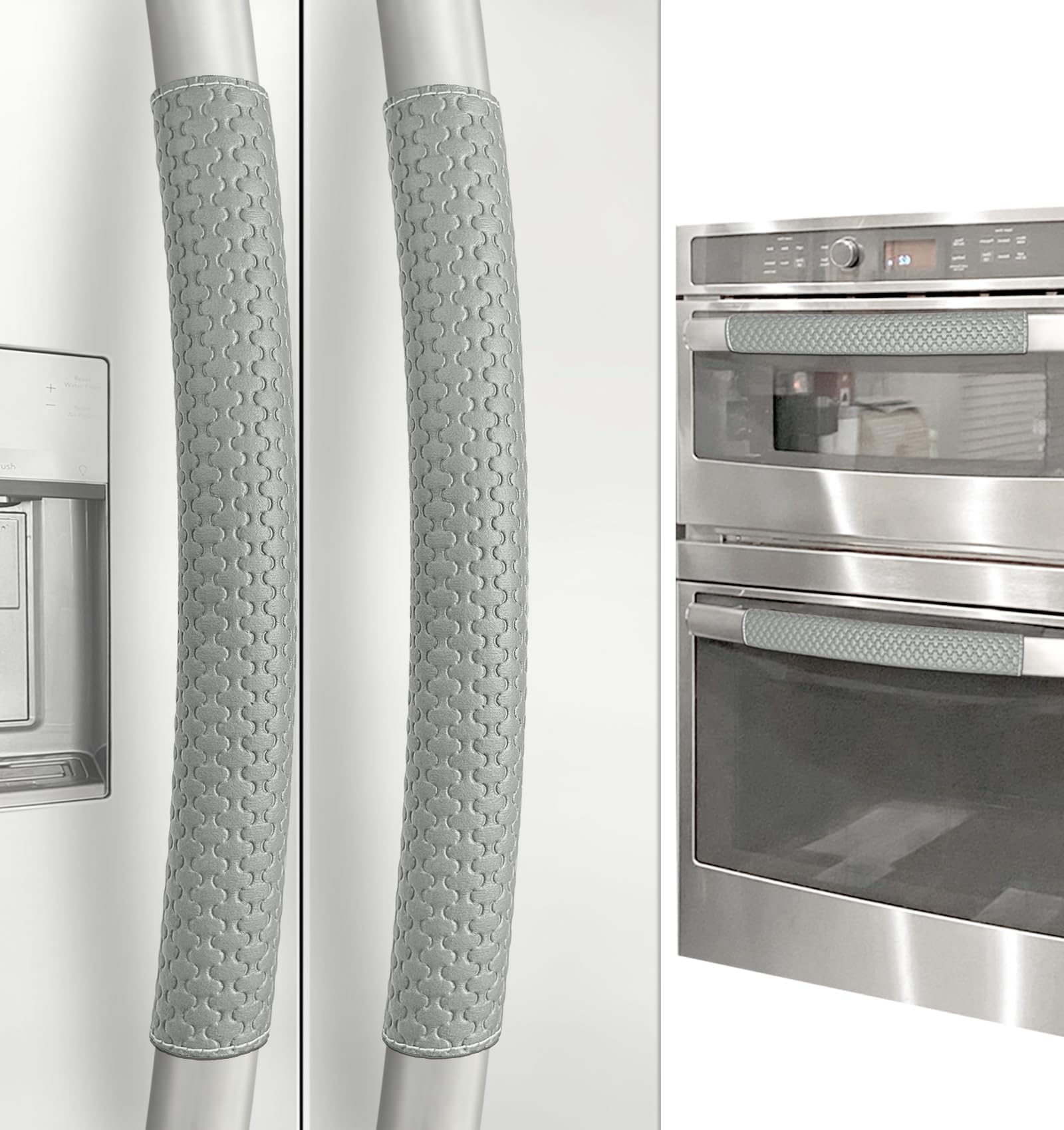 Refrigerator Door Handle Covers, Set of 4, Performance Appliance Handle Covers, Non-Slip Fridge Door Handle Covers, Keep Your Kitchen Clean, Microwave Oven Dishwasher door Handle Protectors(Gray)