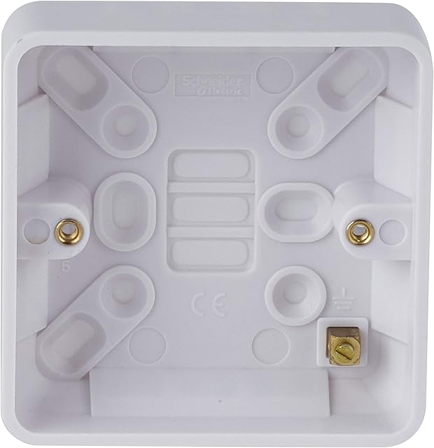 Schneider Electric - Lisse White Moulded, Single Surface Pattress Box, 25mm Deep, GGBL9125, White, Pack of 10