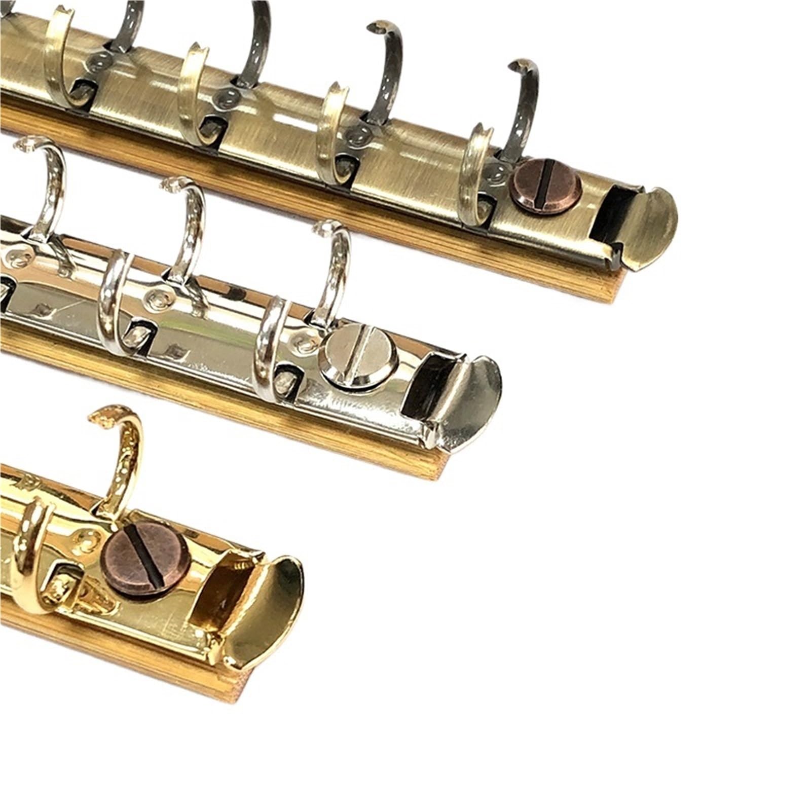 Wielokolorowe metalowe luźne klipy do liści, Mechanizm segregatora kołowego A76 szt. Odpinana klamra Looseleaf Multi do notesu z podręcznikiem(Golden)