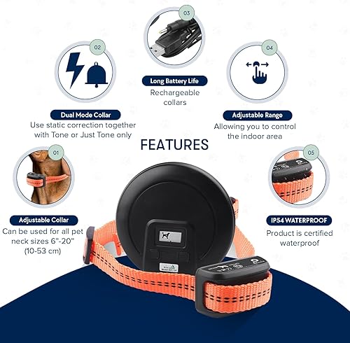 Miniatura 5 de My Pet Command, Barrera para mascotas para interiores con rango ajustable, corrección estática y de tono, valla oculta para perros, puerta