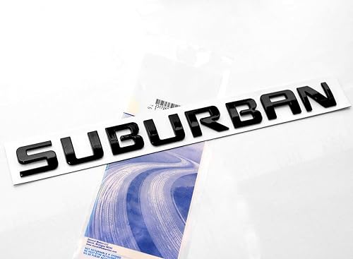 Miniatura 3 de Yoaoo Paquete de 3 emblemas de placa de identificación suburbana de color negro, compatibles con Suburban Glossy Shiny