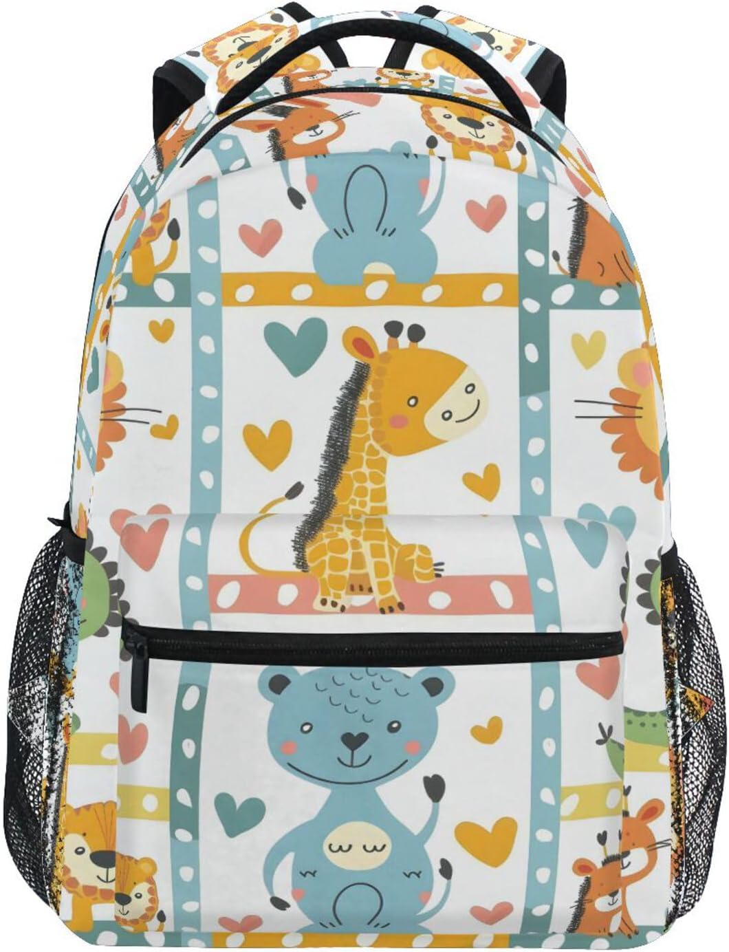 Cartoon Animals Theme Backpack 3rd 4th 5th Grade School Bookbag Travel Laptop Daypack Bag Purse for Boys Girls Teens
