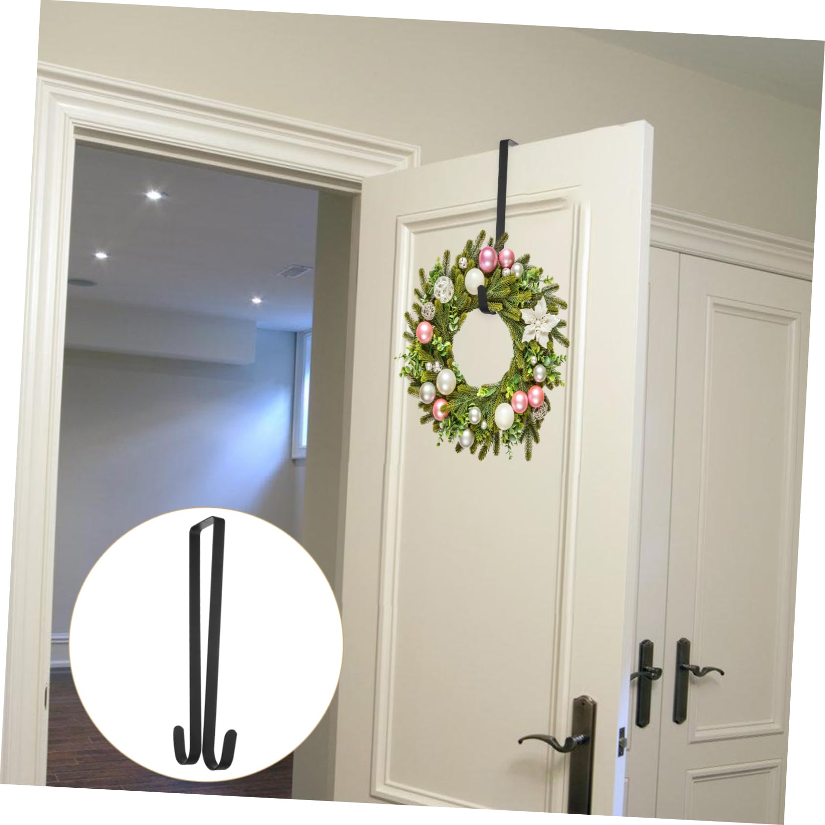 SOESFOUFU Double-Sided Wreath Hanger Hook for Christmas Decor Door Hanging Garland Holder for Festive Use Lightweight Easy to Store