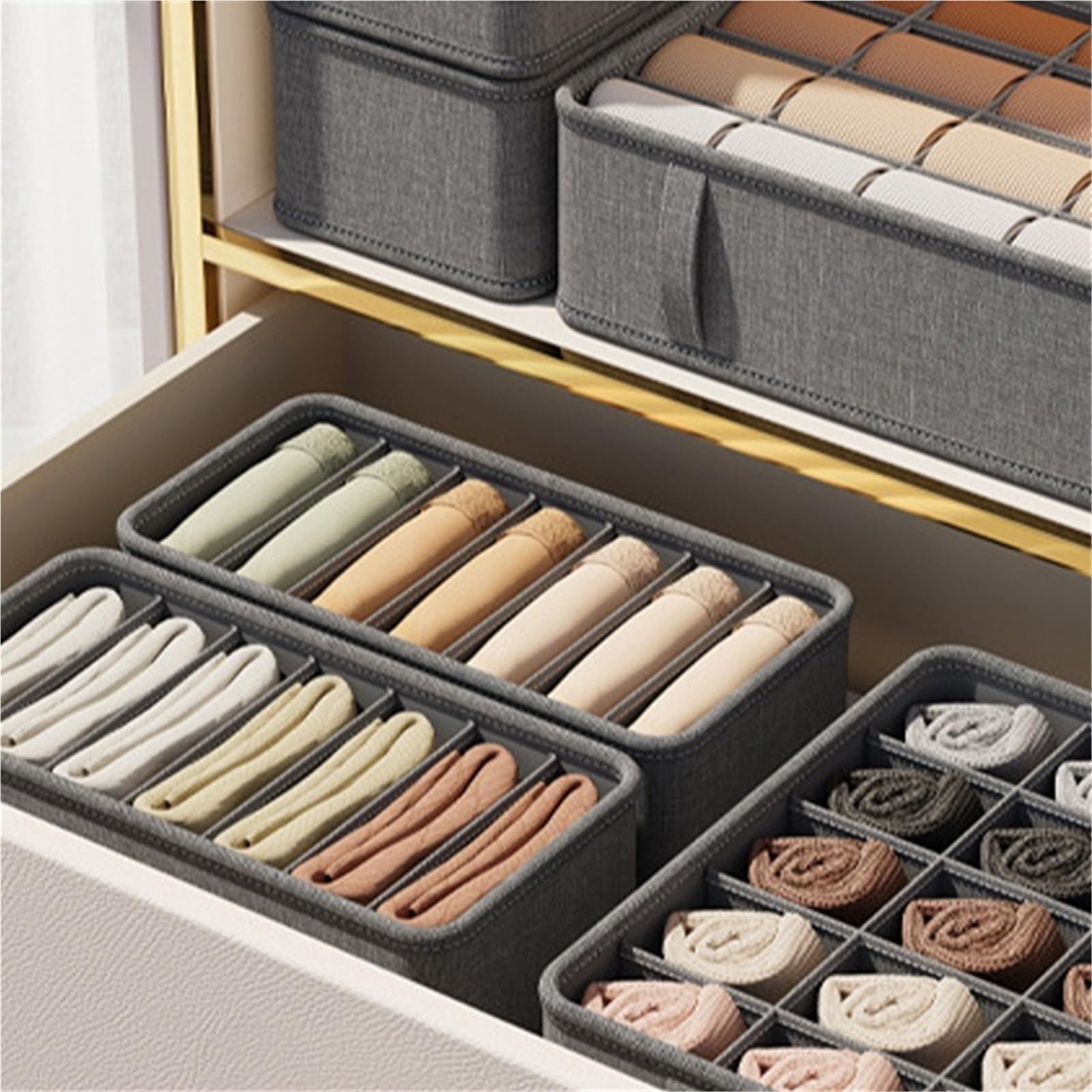 Scatole Organizer Per Vestiti Da Cassetto Scatola portaoggetti for biancheria intima in tessuto