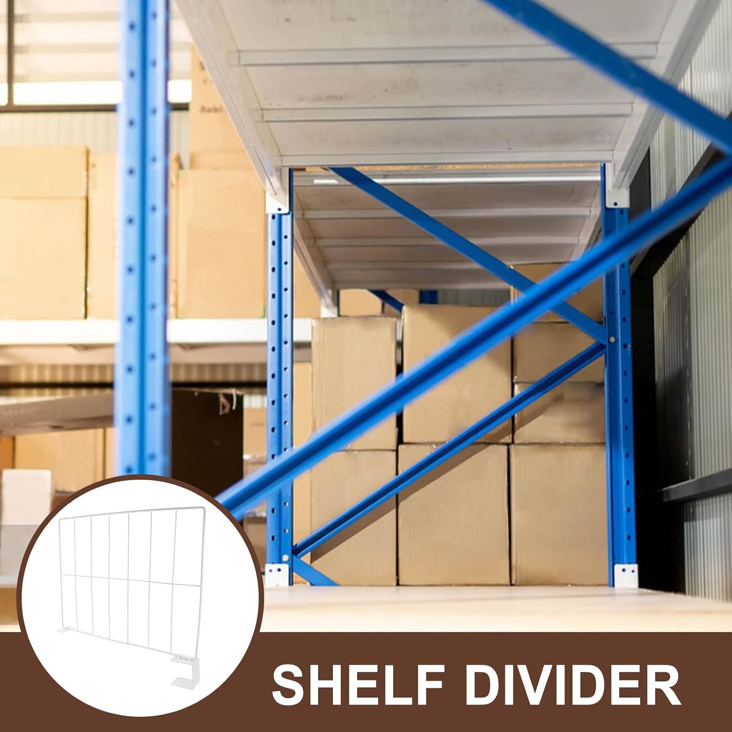 White Iron Shelf Divider for Closet Organization and Pantry