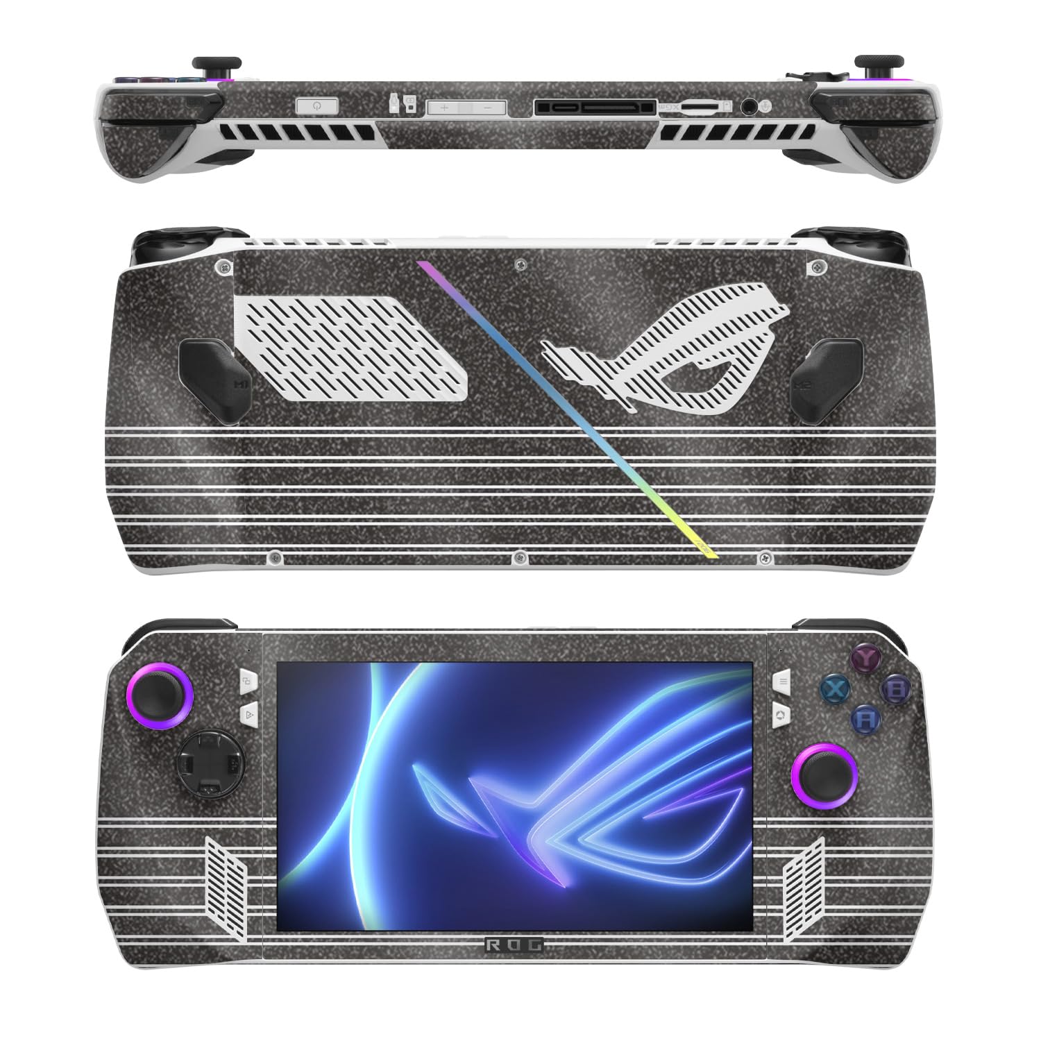 MightySkins Glossy Glitter Skin Compatible with Asus ROG Ally - Pinstripe | Protective, Durable High-Gloss Glitter Finish | Easy to Apply, Remove, and Change Styles