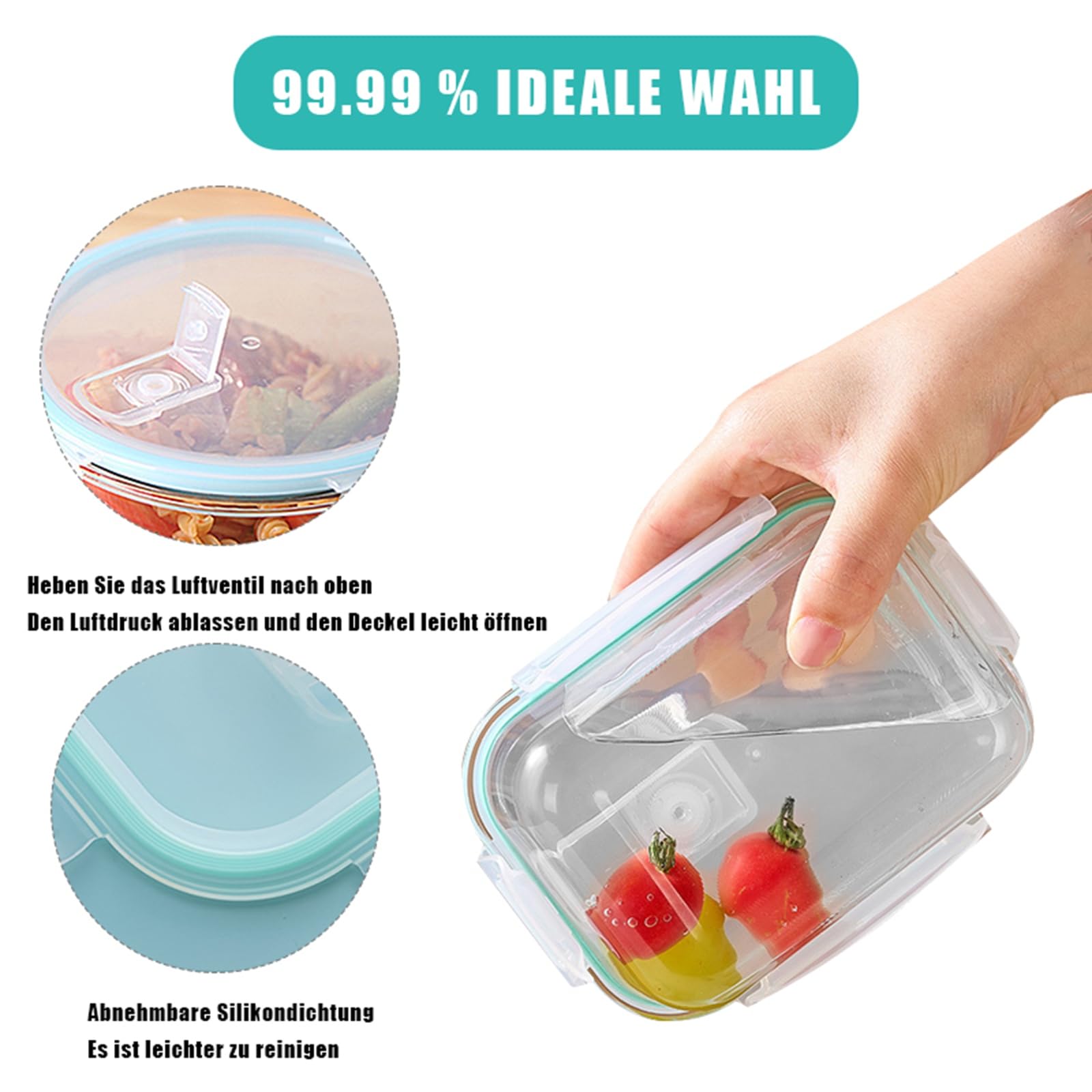 Lot de 24 récipients en verre avec couvercle, compensation de pression et joint en silicone – Passe au lave-vaisselle, au micro-ondes, hermétique pour la préparation de repas (320 x 2 + 370