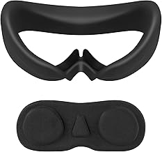 Geekria Sweat Proof Silicone Face Cover Pad Compatible with Pico Neo 4 Protective Lens Cover Accessories, Washable Lightproof Anti-Leakage Fit for Pico Neo 4, Replacement Accessories (Black)