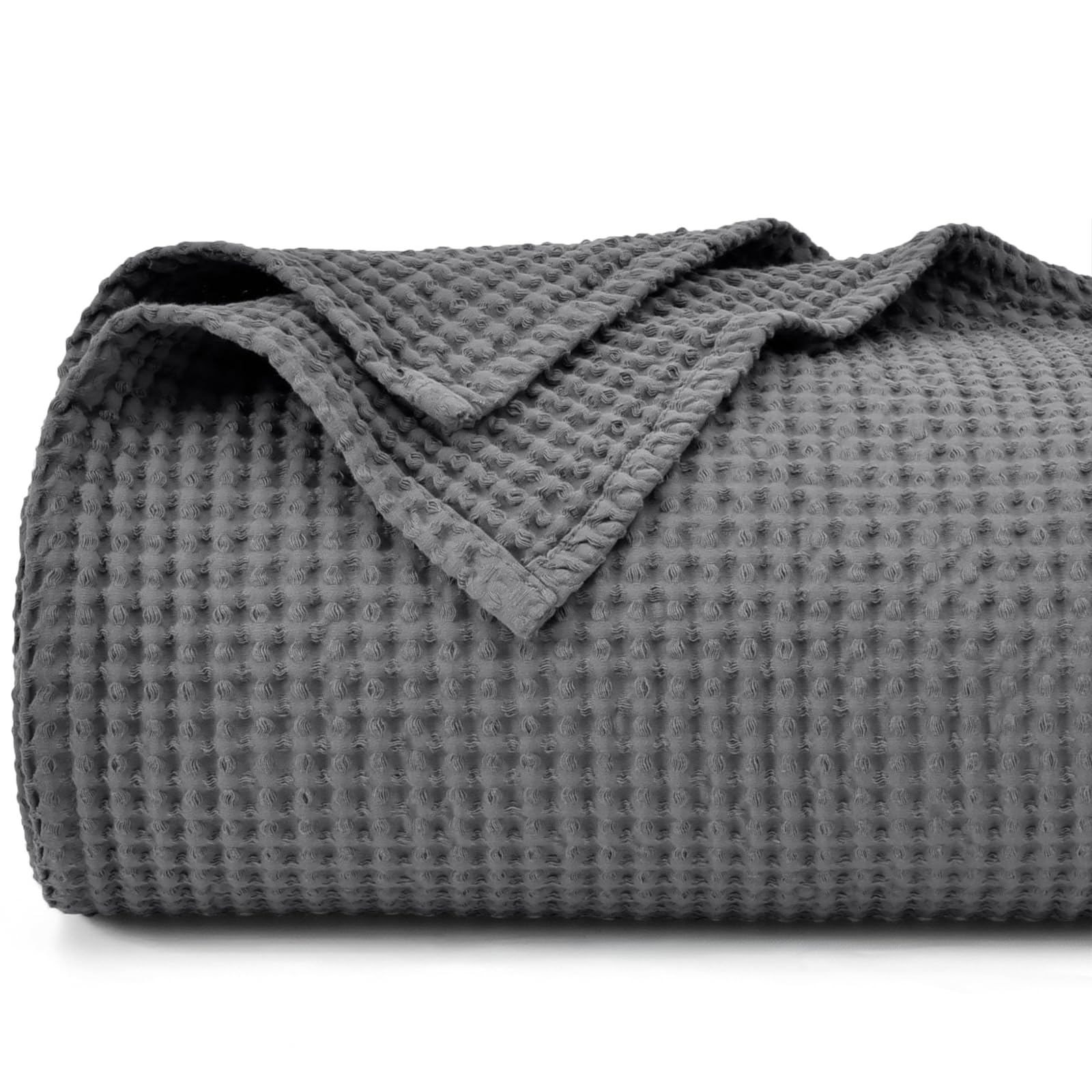 PHF 100% Cotton Waffle Blanket Double Size 150 x 200cm - Pre-Washed Soft Lightweight Throw...