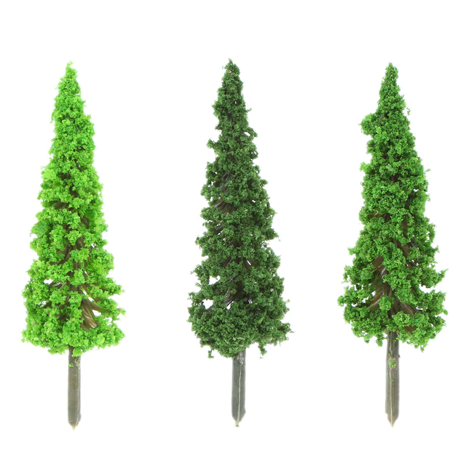 150PCS Plastic Trees for DIY Crafts, 3 Styles Green Miniature Tree Landscape for Building Models Scenery Decor