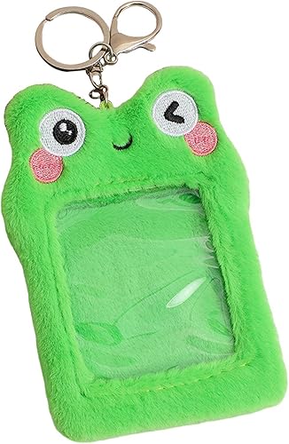 Miniatura 4 de Lindo soporte de tarjeta de fotos de felpa para almacenamiento de fotos de ídolos, bolsa de llavero colgante para tarjetas de juego, tarjetas