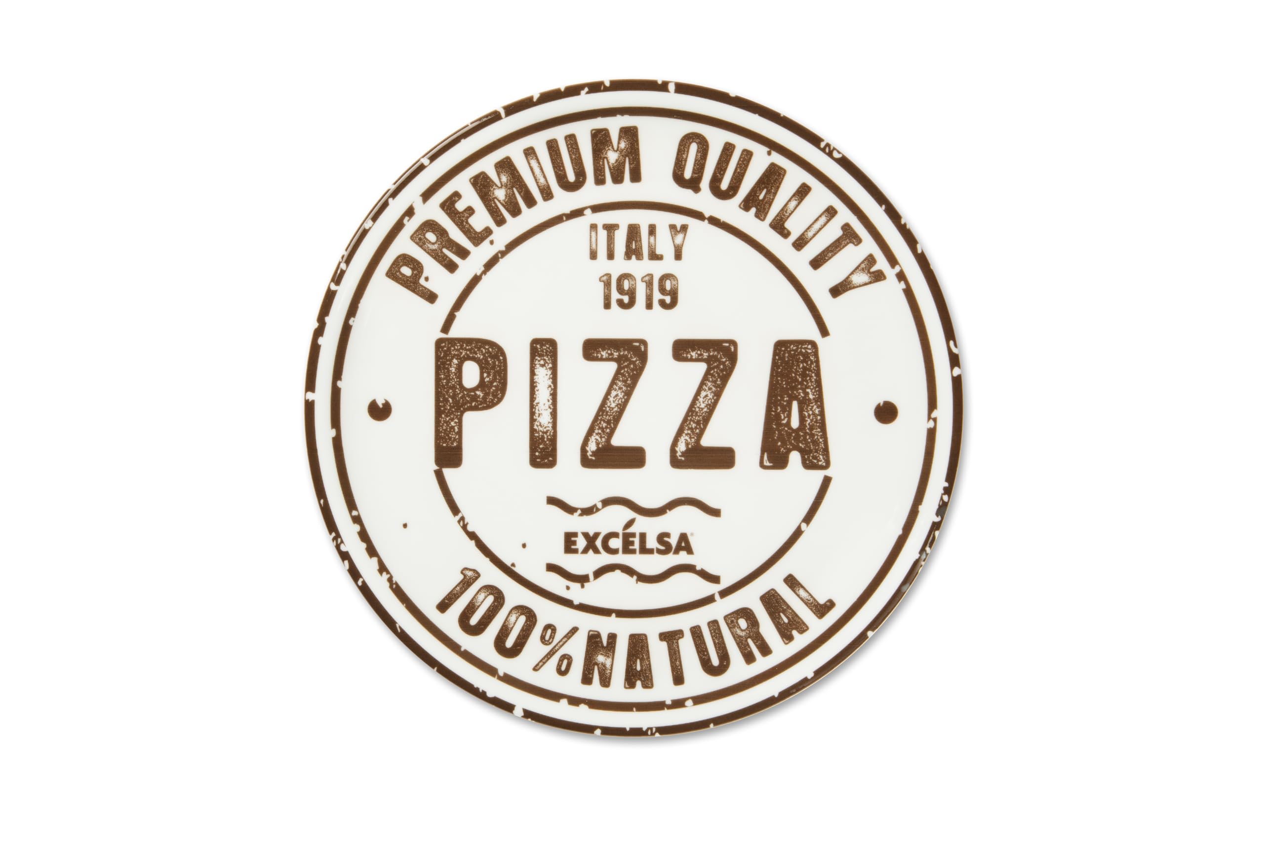 Excelsa Premium Quality Lot de 6 assiettes à pizza, diamètre 31 cm, porcelaine, multi-décors
