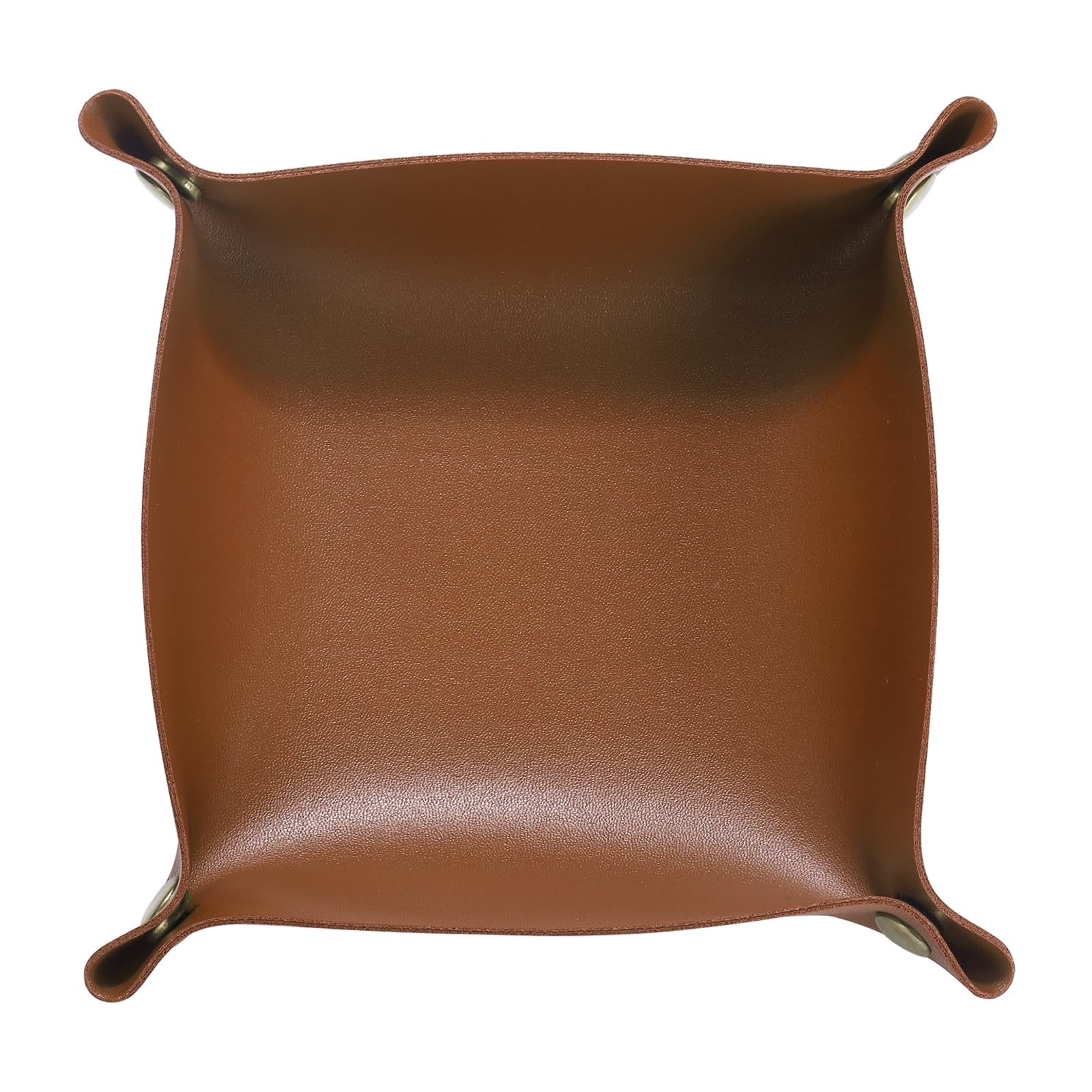 HARFINGTON PU Leather Valet Tray Unisex Folding Small Catchall Tray Portable Entryway Table Tray Nightstand Bedside Desk Tray for Key Wallet Watch