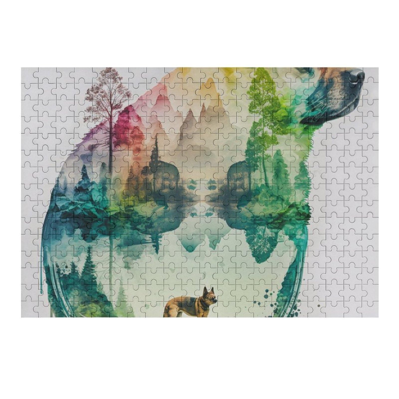 Adults 1000pcs(38x26cm) Jigsaw Puzzle Nature Shaped Dog Art Puzzle for Adults Hands-on Game Perfect Decoration Parent-child Interaction 1000pcs(38x26cm)