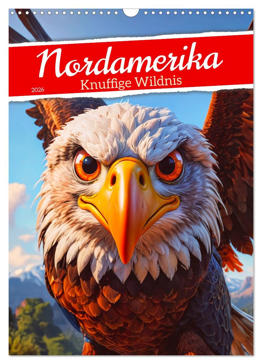 North America - Cuddly wilderness UK-Version (Wall Calendar 2026 DIN A3 Portrait), CALVENDO 12 Month Wall Calendar