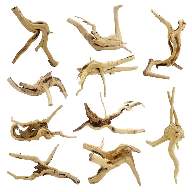 Madeira Spiderwood Natural para Aquário e Terrário GDMYST, 10 Peças de 10,16–15,24 cm