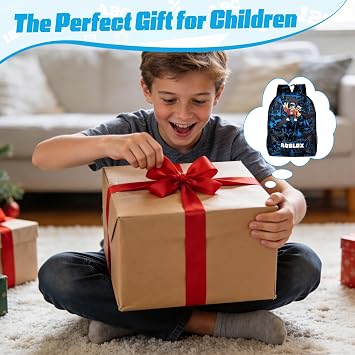 Robl Backpack، حقيبة ظهر مدرسية للعبة في سن المراهقة، حقيبة مدرسية ابتدائية للأطفال Rob-lx، حقيبة ظهر مدرسية للأطفال، حقيبة ظهر للسفر بسعة كبيرة مقاس 17 بوصة مقاومة للماء للأولاد للفتيات، حقائب كتب للأعمار من 3 إلى 12 عامًا