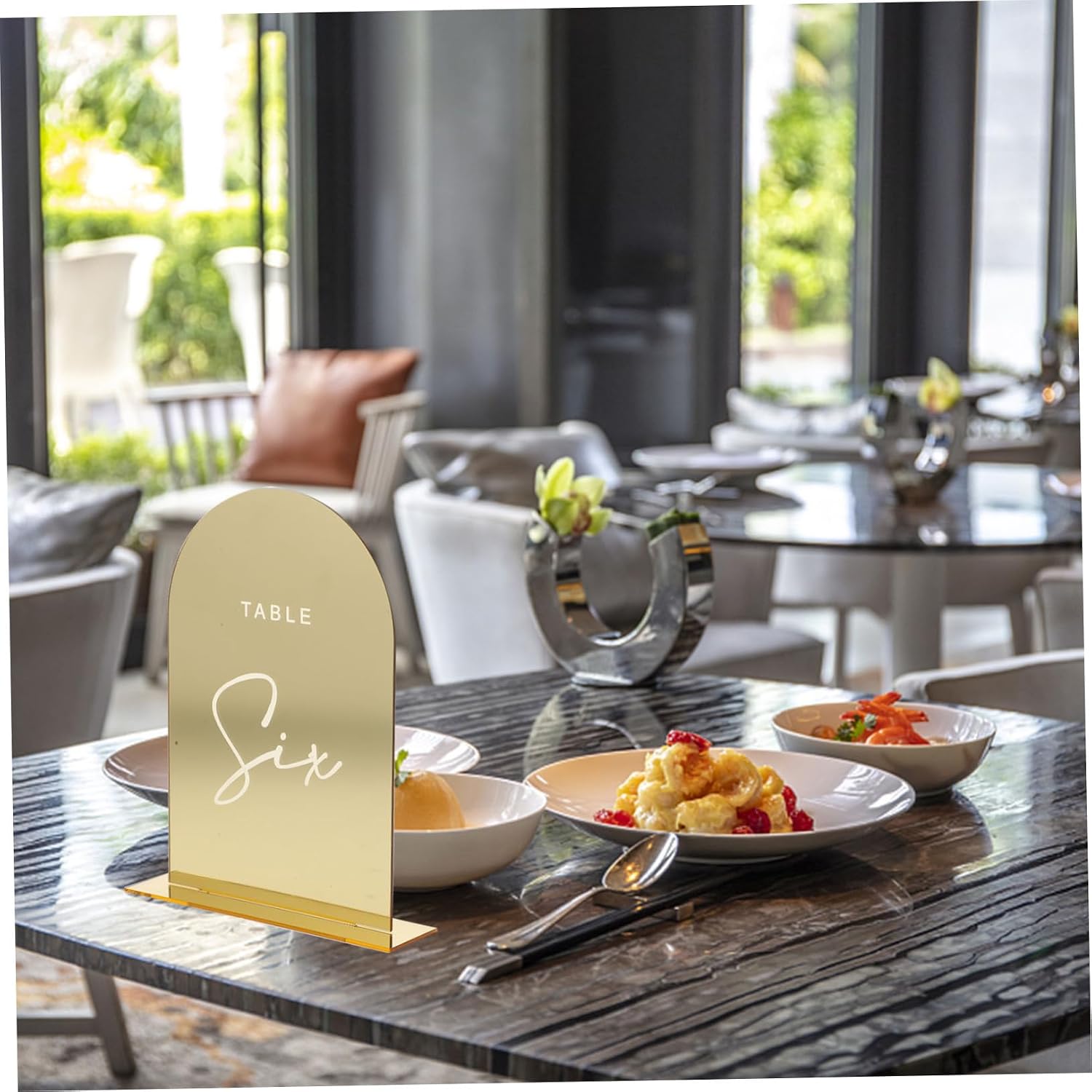 SOLUSTRE 10pcs Acrylic Stands Golden Wedding Table Diy Engagement Party Table Numbers