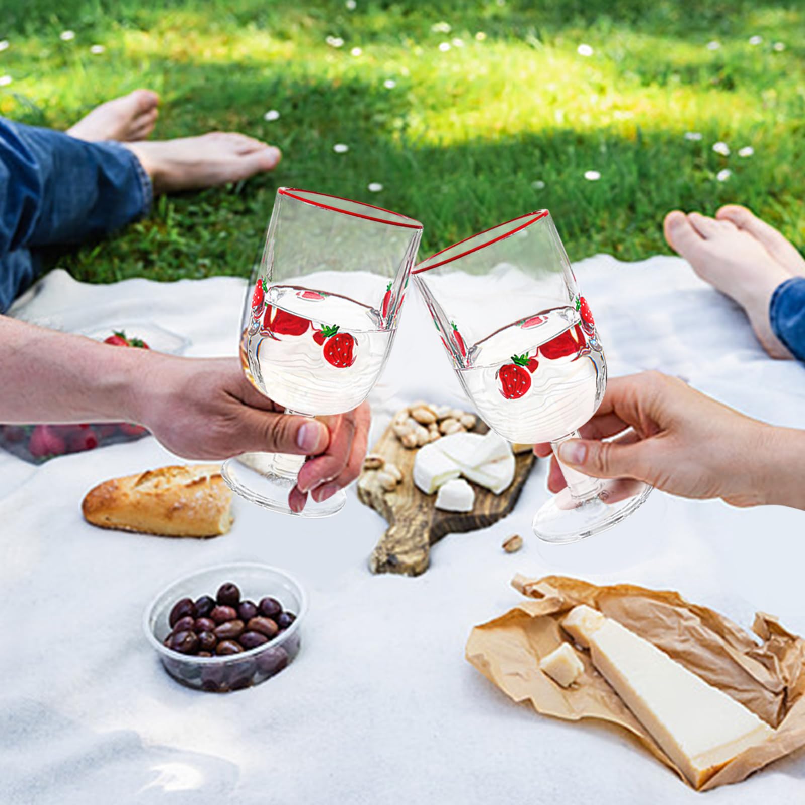 Set di 4 bicchieri in vetro resistenti a 360 gradi con motivo di limoni, per cocktail, decorazioni acquatiche e feste